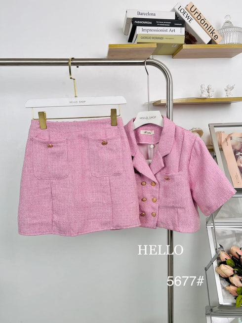 HELLO Tweed Two Piece Coordinated Set